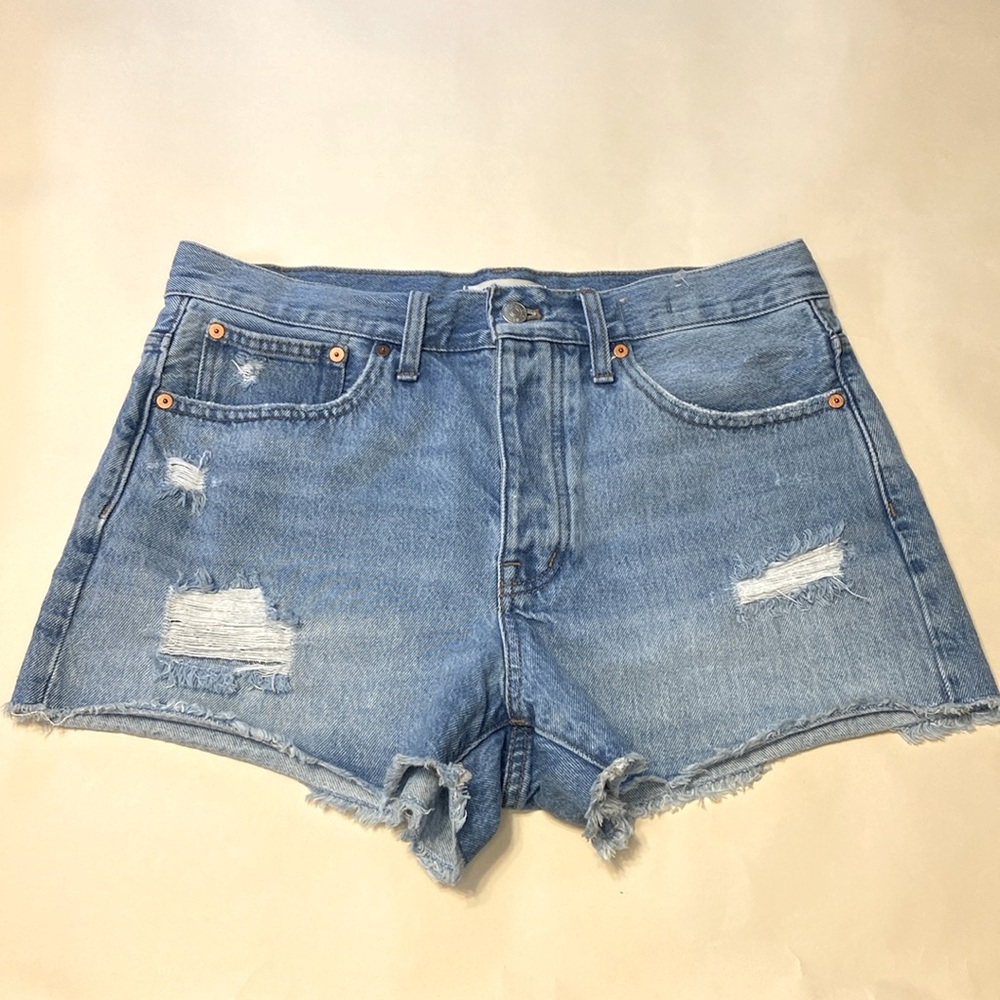 Madewell | Relaxed Denim Shorts Ripped Edition Homecrest Wash size 29